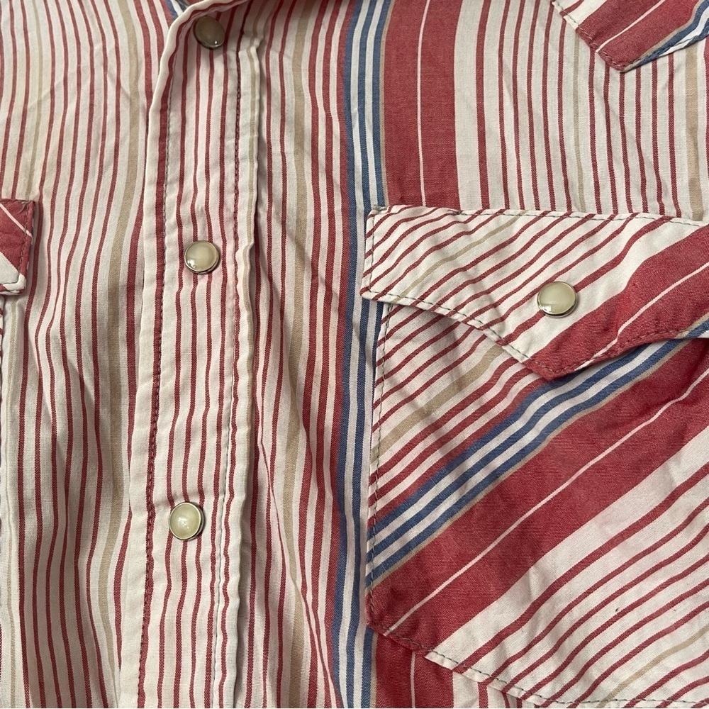 Vintage Saddle king western stripped snap button down shirt big & tall size XXL - Picture 4 of 8
